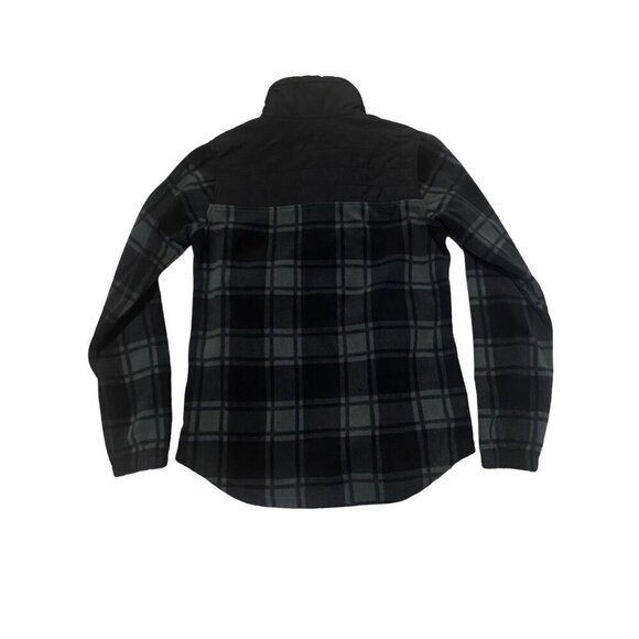 Columbia Women's Plaid Black/Grey Full Zip Fleece Jacket Size S - Picture 4 of 7